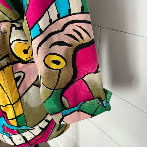 90s VTG “Picasso-style" Multicolor Abstract Wearable Art -Kaktus Jacket 4 Season - Picture 7 of 14